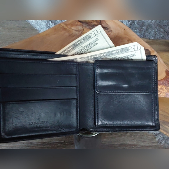 LOUIS VUITTON BLACK PORTEFEVILLE CALFSKIN BIFOLD WALLET - Picture 5 of 11